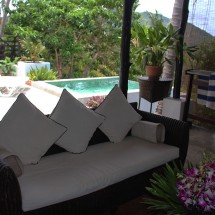 Outdoor sitting area and plunge pool